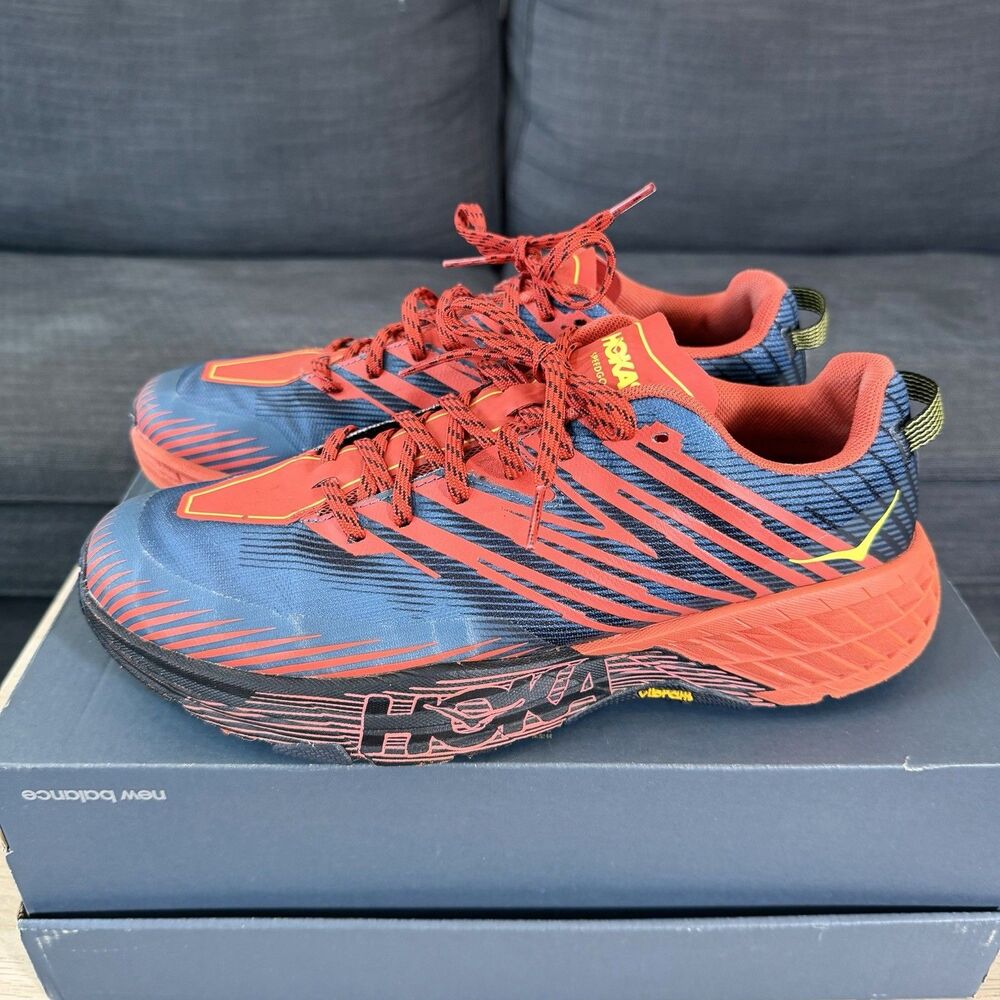 Hoka One One Speedgoat 4 Fiesta Provincial Red Trail Running Shoes Men's Sz 11.5